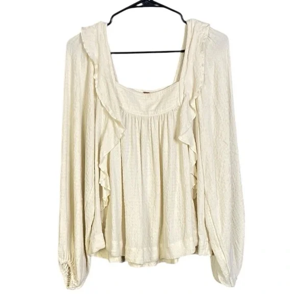 Free People Bonny Blouse in Cream Women's Small - Picture 2 of 8